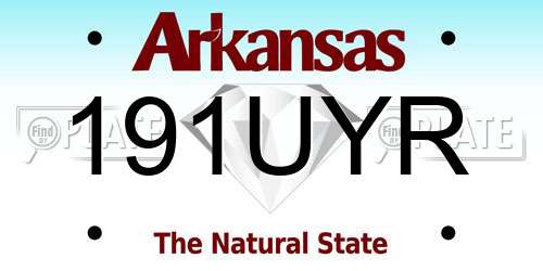 191UYR Arkansas License Plate