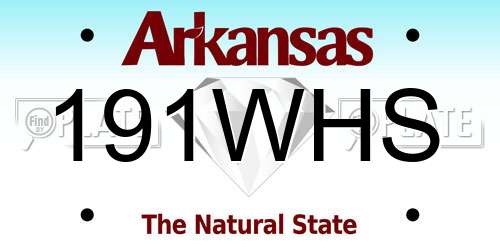 191WHS Arkansas License Plate