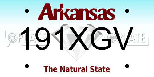 191XGV Arkansas License Plate