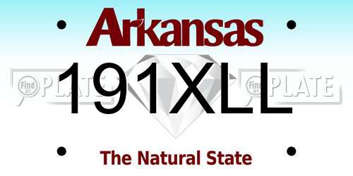 191XLL Arkansas License Plate