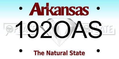 192OAS Arkansas License Plate