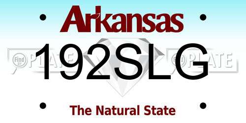 192SLG Arkansas License Plate
