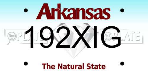 192XIG Arkansas License Plate