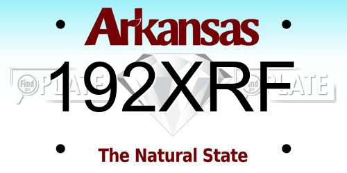 192XRF Arkansas License Plate