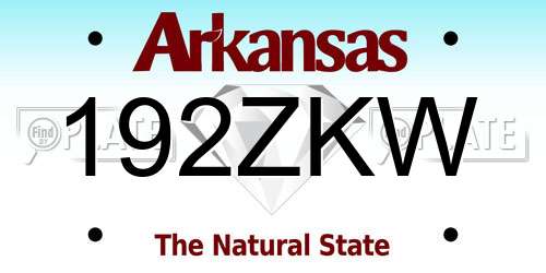 192ZKW Arkansas License Plate