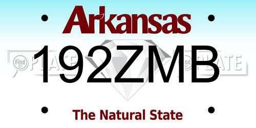 192ZMB Arkansas License Plate