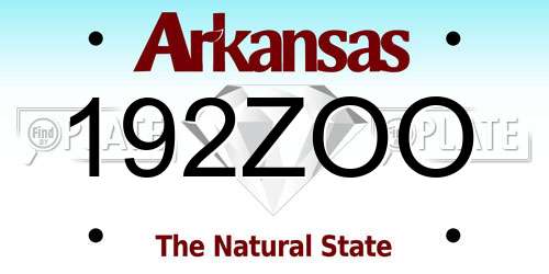 192ZOO Arkansas License Plate