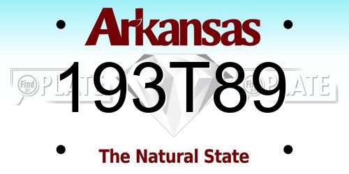 193T89 Arkansas License Plate