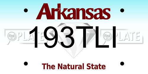 193TLI Arkansas License Plate