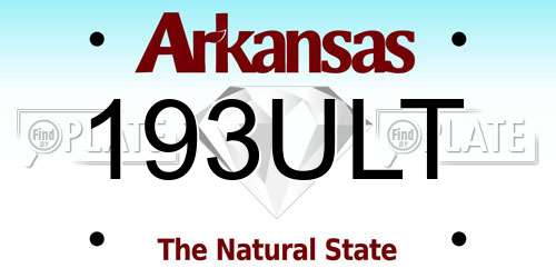193ULT Arkansas License Plate
