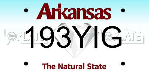 193YIG Arkansas License Plate