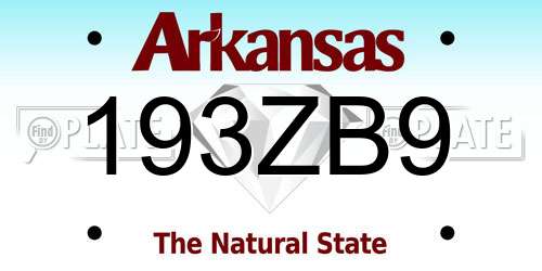 193ZB9 Arkansas License Plate