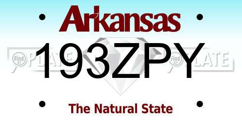 193ZPY Arkansas License Plate