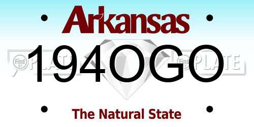 194OGO Arkansas License Plate