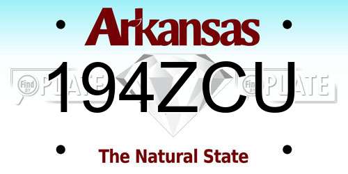 194ZCU Arkansas License Plate
