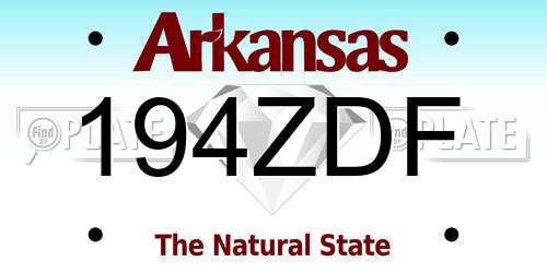 194ZDF Arkansas License Plate