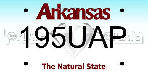 195UAP Arkansas License Plate