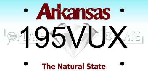 195VUX Arkansas License Plate