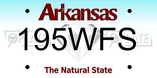 195WFS Arkansas License Plate