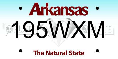 195WXM Arkansas License Plate