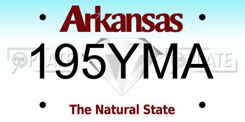 195YMA Arkansas License Plate