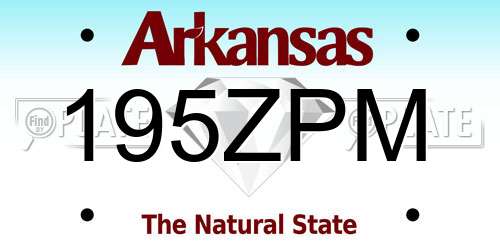 195ZPM Arkansas License Plate