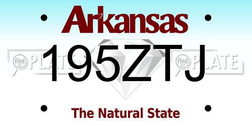 195ZTJ Arkansas License Plate