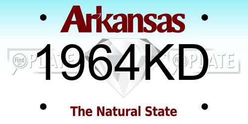 1964KD Arkansas License Plate