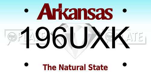 196UXK Arkansas License Plate