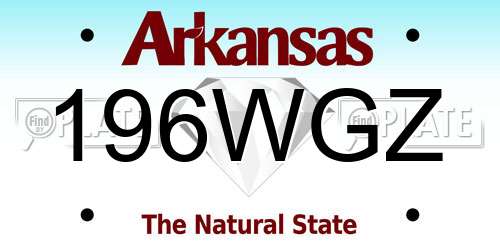 196WGZ Arkansas License Plate