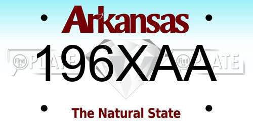 196XAA Arkansas License Plate