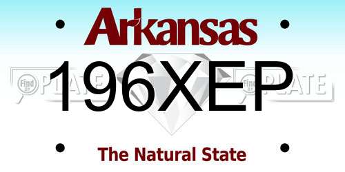 196XEP Arkansas License Plate