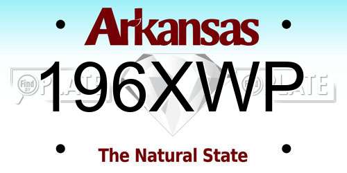196XWP Arkansas License Plate