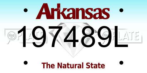 197489L Arkansas License Plate