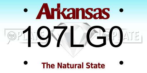 197LG0 Arkansas License Plate