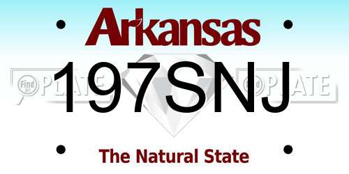 197SNJ Arkansas License Plate