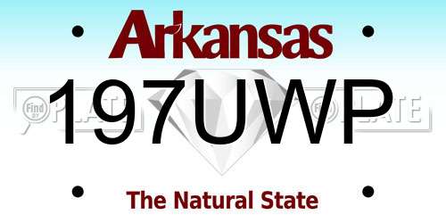 197UWP Arkansas License Plate