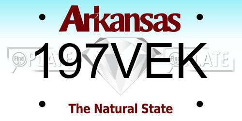 197VEK Arkansas License Plate