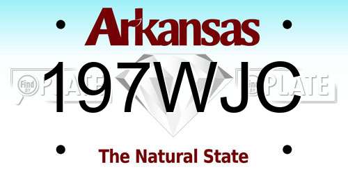 197WJC Arkansas License Plate
