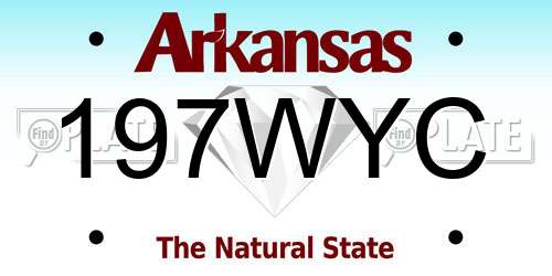 197WYC Arkansas License Plate