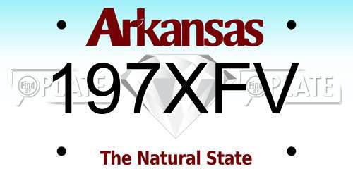 197XFV Arkansas License Plate