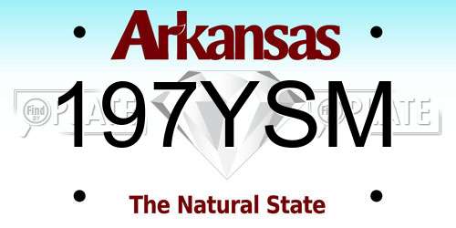 197YSM Arkansas License Plate