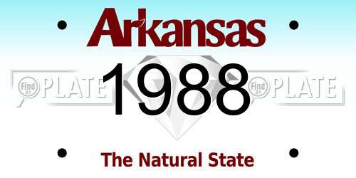 1988 Arkansas License Plate