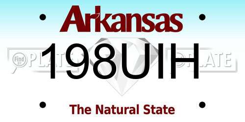198UIH Arkansas License Plate
