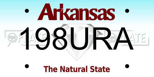 198URA Arkansas License Plate