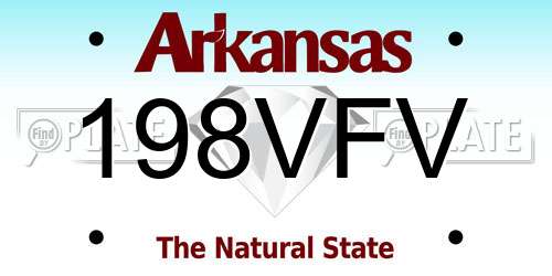 198VFV Arkansas License Plate