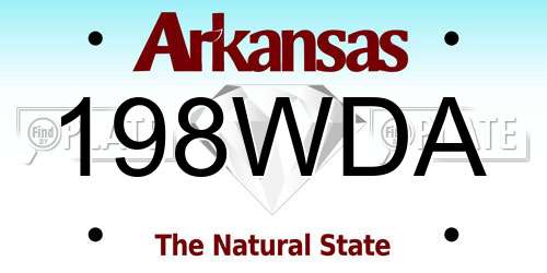 198WDA Arkansas License Plate