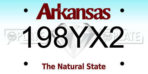 198YX2 Arkansas License Plate