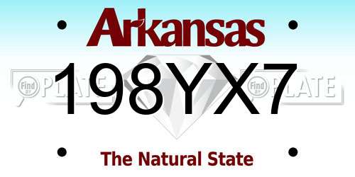 198YX7 Arkansas License Plate