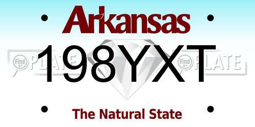 198YXT Arkansas License Plate